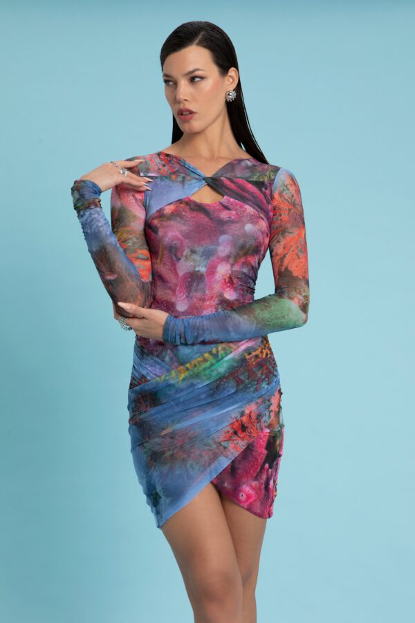 VESTIDO CURTO ARTEMIS ESTAMPA CORAIS